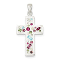Multi-Color Stellux Crystal White Cross Pendant