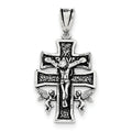 Antiqued Mini Caravaca Crucifix Pendant