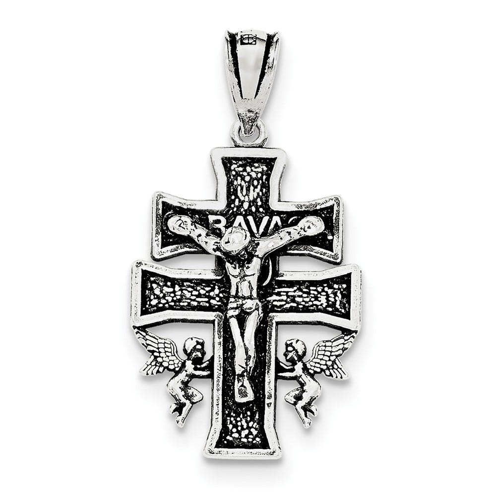 Antiqued Mini Caravaca Crucifix Pendant