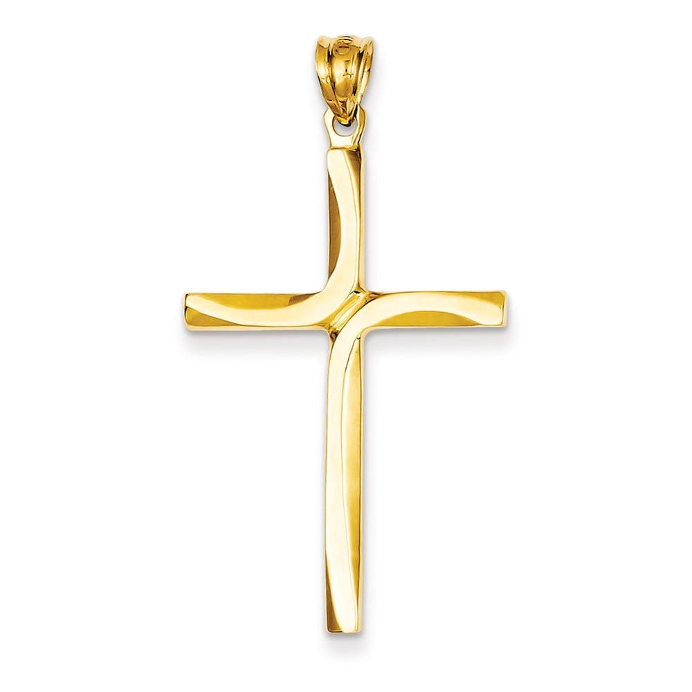 14K Polished Cross Pendant