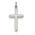 Polished And Satin Beveled-Edge Cross Pendant