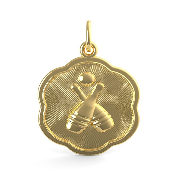 Bowling Scalloped Disc Charm(0952)