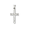 14K White Gold Hollow Crucifix Pendant
