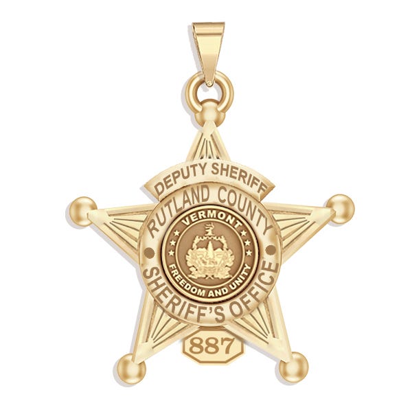 Personalized Vermont Sheriff Badge with Your Department, Rank and Number