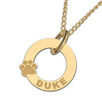 Personalized Circle Disc with Dog Paw & Name