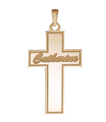 Personalized Cross with "Script Name" Etched
