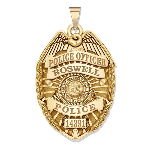 Personalized New Mexico Police Badge with Your Rank, Number & Department