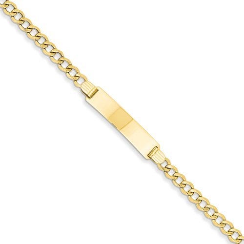 Custom Engraved 14K Gold Men's Curb Link ID Bracelet