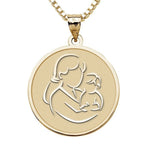 Mother and Son - Round Pendant