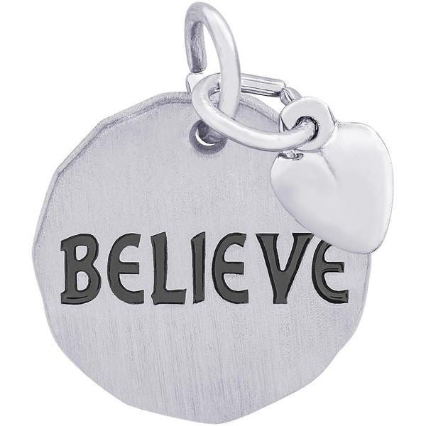 Believe Tag with Heart Engravable