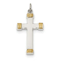 Sterling Silver Gold-Plated Polished Cross Pendant