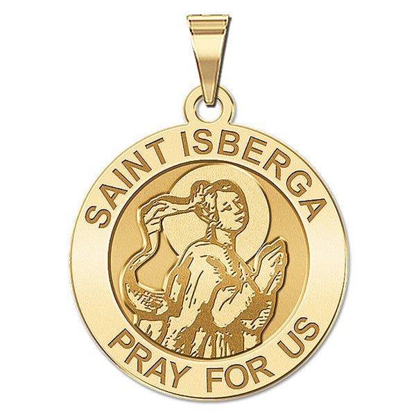 Saint Isberga Round Religious Medal