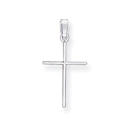 14K White Gold Cross Charm