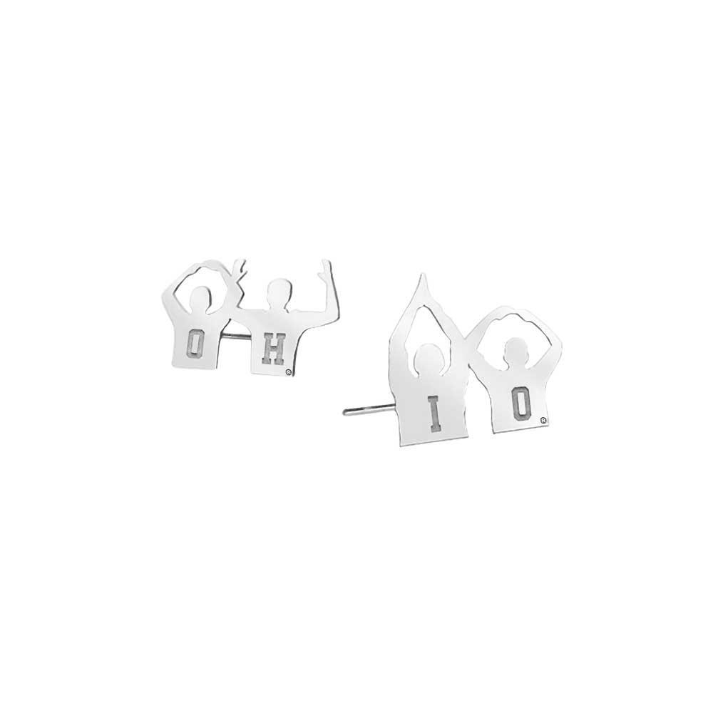 Pair of Separated Ohio State Silhouette Earrings