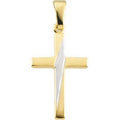 14K Two-Tone Gold Cross Pendant