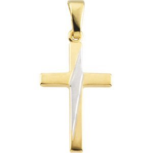 14K Two-Tone Gold Cross Pendant