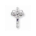 14K White Gold Mother's Cross Pendant