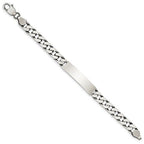 Custom Engraved Sterling Silver Men's Antiqued Curb Link ID Bracelet