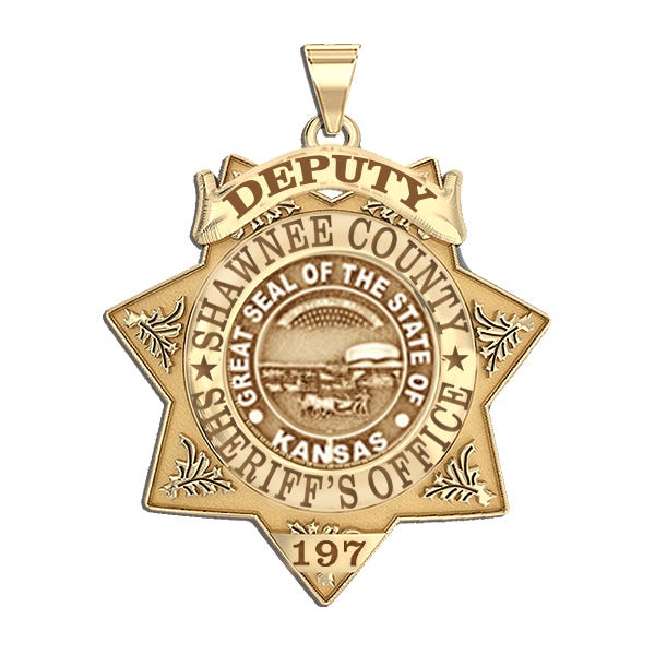 Personalized 7-Point Star Kansas Sheriff Badge with Your Dept, Rank and Number
