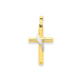 14K Two-Tone Hollow Cross Charm