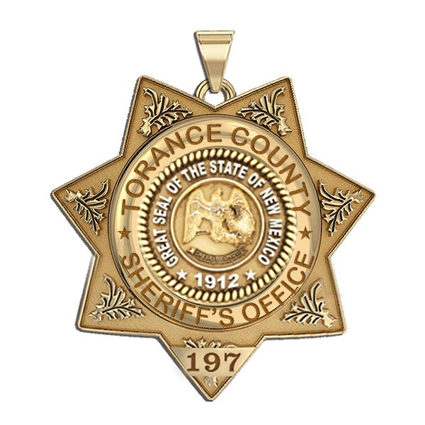 Personalized 7-Point Star New Mexico Sheriff Badge with Your Dept and Number