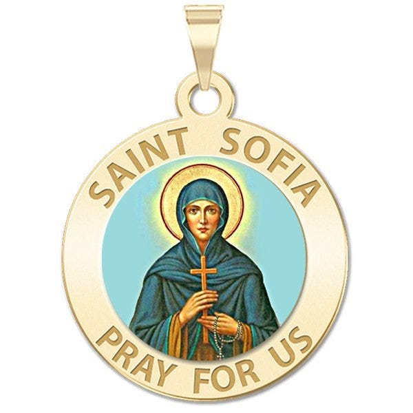 Saint Sofia Round Color Religious Medal