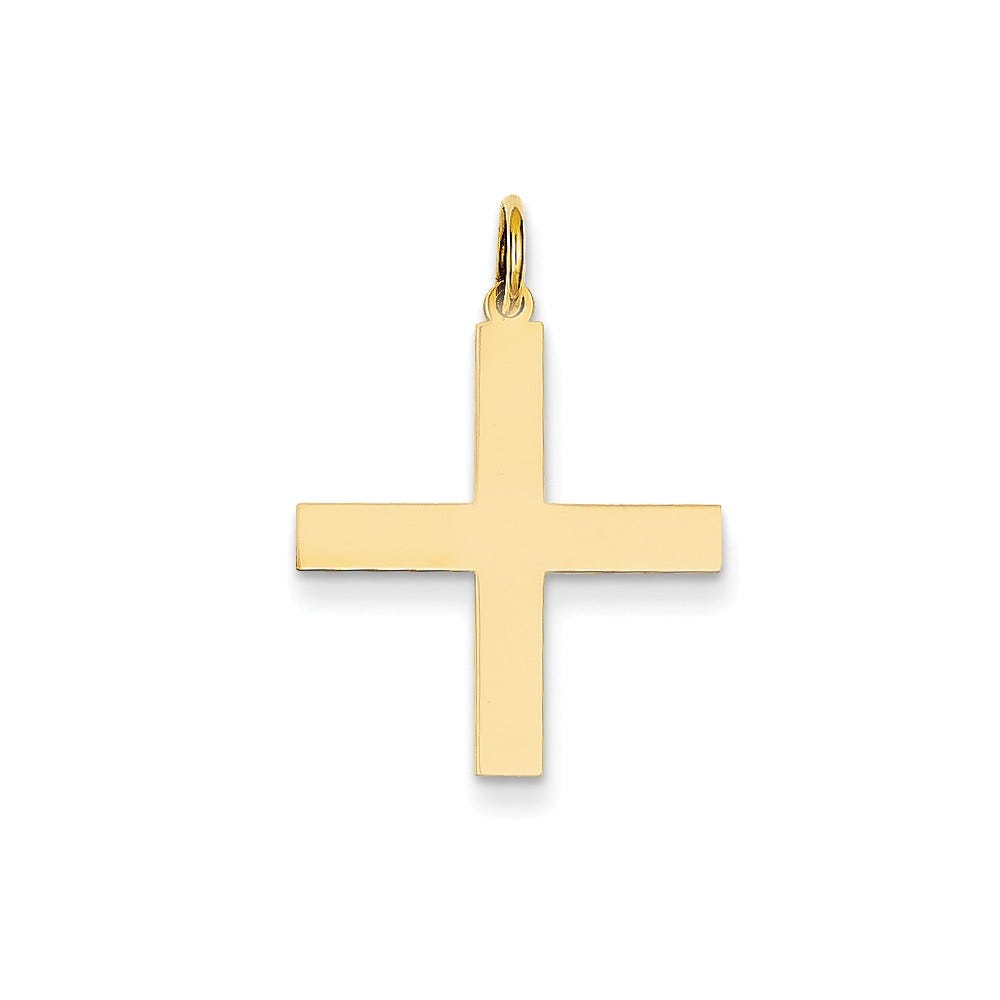Laser-Designed Cross Pendant In 14K Yellow Gold