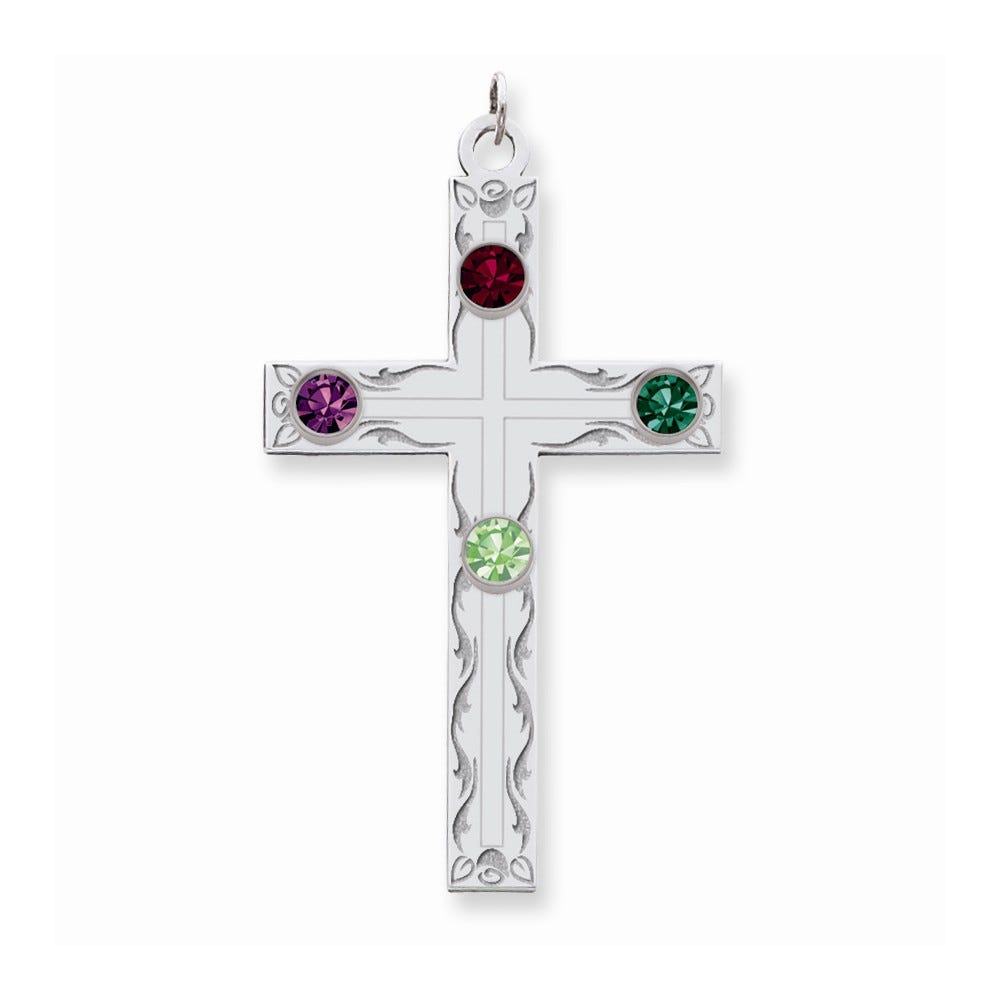 Crystal Family Cross Pendant