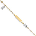 Custom Engraved 14K Gold Children's Two Tone Teddy Bear ID Bracelet