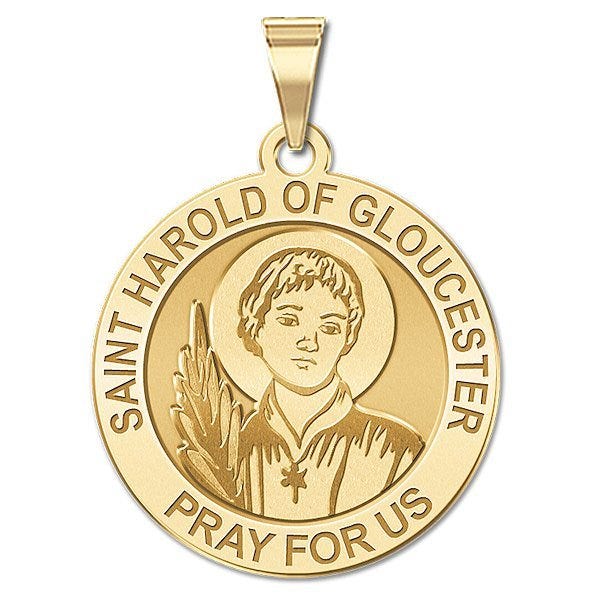 Saint Harold of Gloucester Round Religious Medal