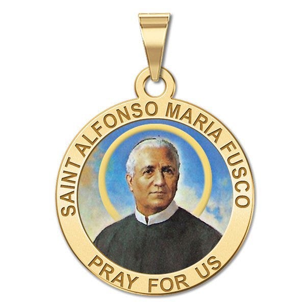 Saint Alfonso Maria Fusco Round Religious Medal "Color