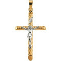 Two-Tone Slim Cross Crucifix Pendant