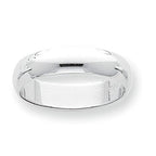 Platinum Approx. 0.24 Inch Half-Round Featherweight Band