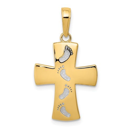 Footprints Cross Pendant