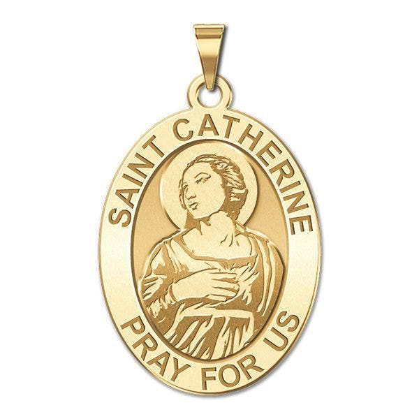 Saint Catherine Of Alexandria Oval Religious Medal