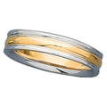 14K Two-Tone Approx. 0.16 Inch Ridged Wedding Band
