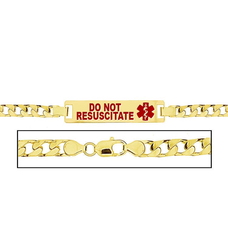 Women's Do Not Resuscitate Curb Link  Medical ID Bracelet