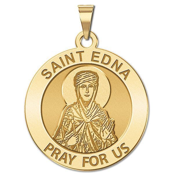 Saint Edna Round Religious Medal
