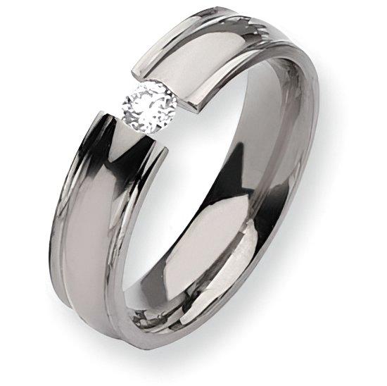 Titanium Approx. 0.24 Inch 0.25Ct. Diamond Wedding Band