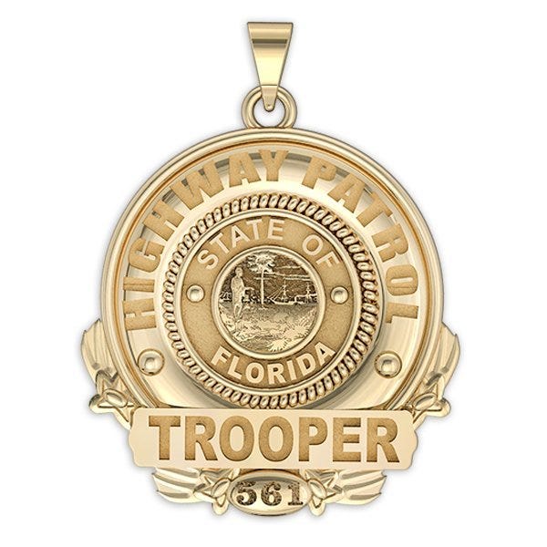 Personalized Police Badge Necklace or Charm - Shape 10