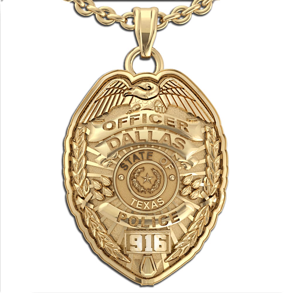 Personalized Texas Police Badge with Your Name, Rank, Number & Department
