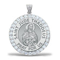 Saint Jude CZ Round Pendant