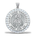 Saint Jude CZ Round Pendant