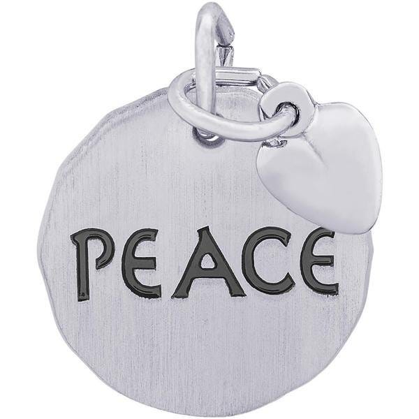 Peace Tag with Heart Engravable