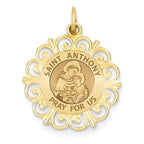 Saint Anthony Round Filigree Religious Medal