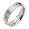 Titanium Grooved Approx. 0.24 Inch Satin Wedding Band