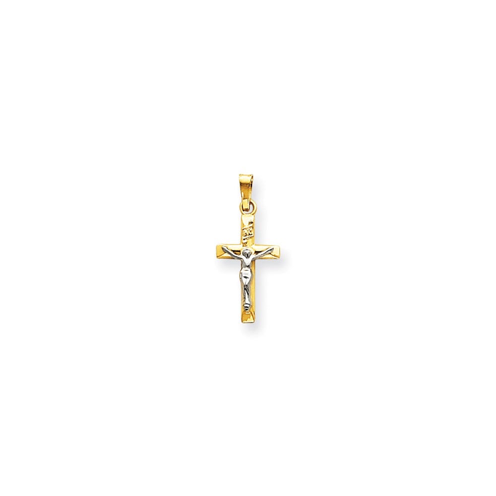 14K Two-Tone Inri Crucifix Pendant