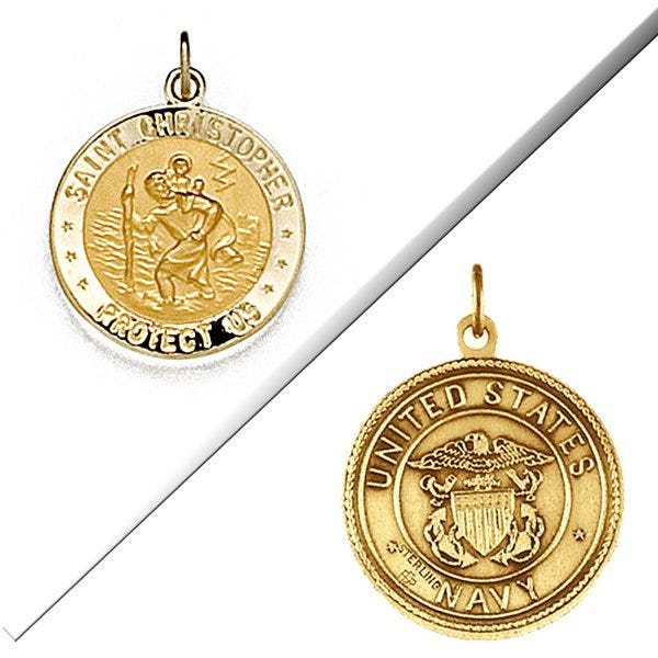 Saint Christopher Double Sided Us Navy Religious Medal