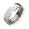 Titanium Approx. 0.24 Inch Diamond Polished Wedding Band