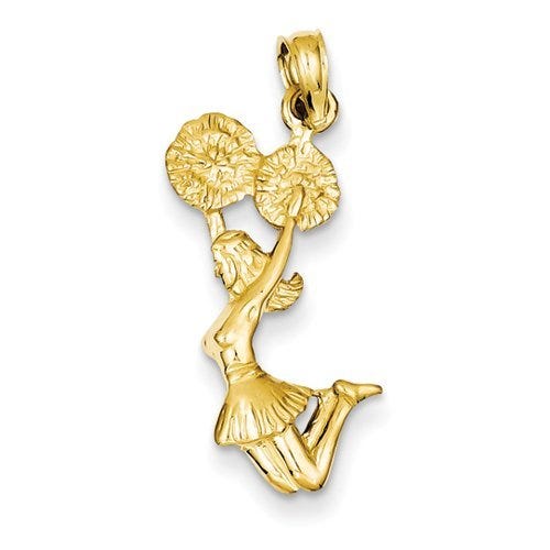 High Polished Jumping 3-D Cheerleader Charm or  Pendant